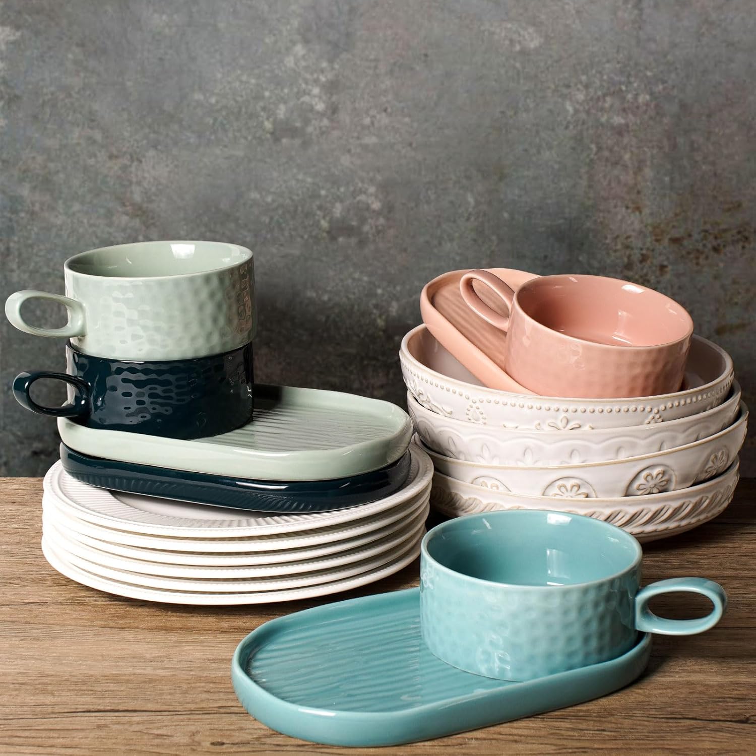 Arcena Solid Soup Sandwich Plate Combo Set 16oz