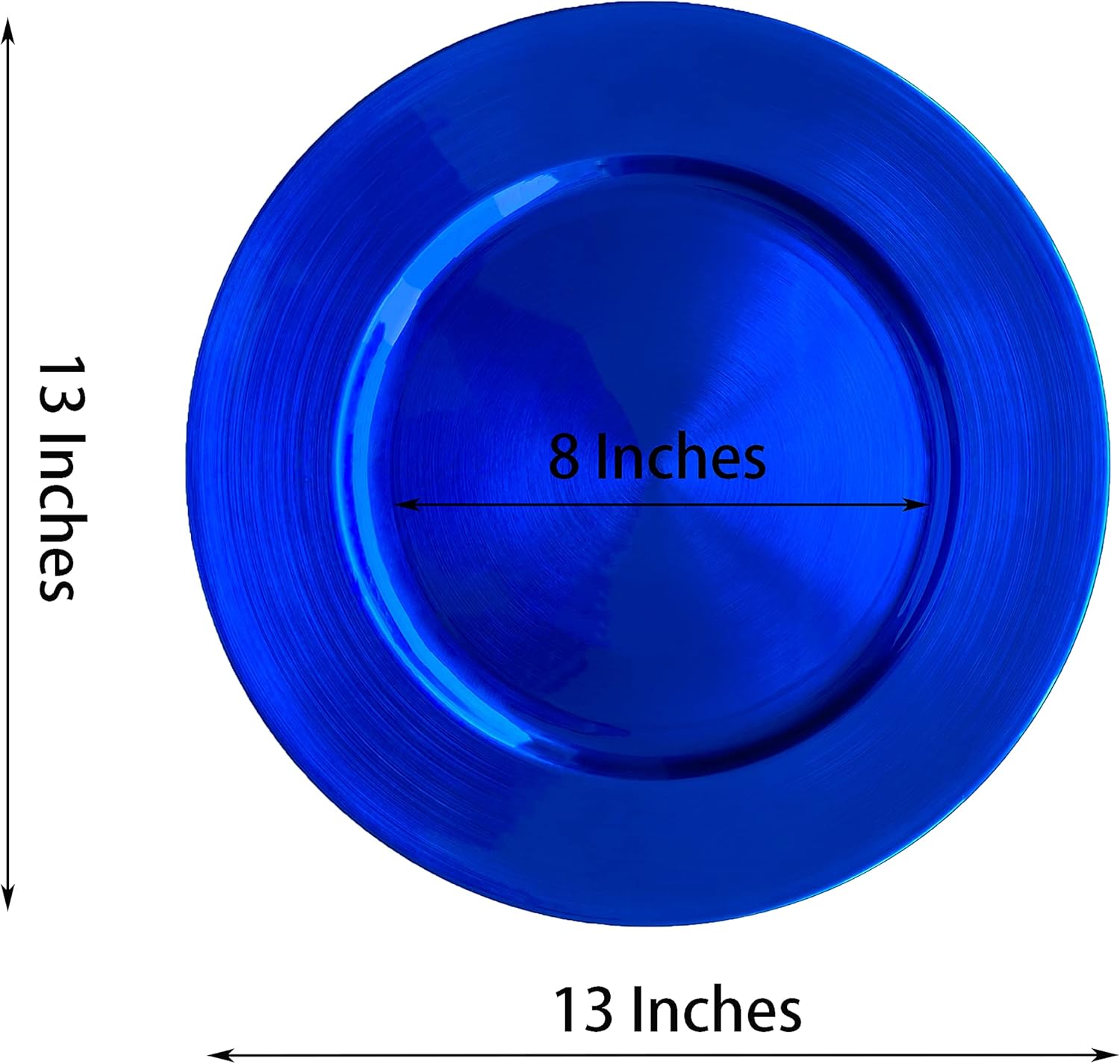 Henilosson 13 Inch Blue Metallic Foil Charger Plates 24 Pack