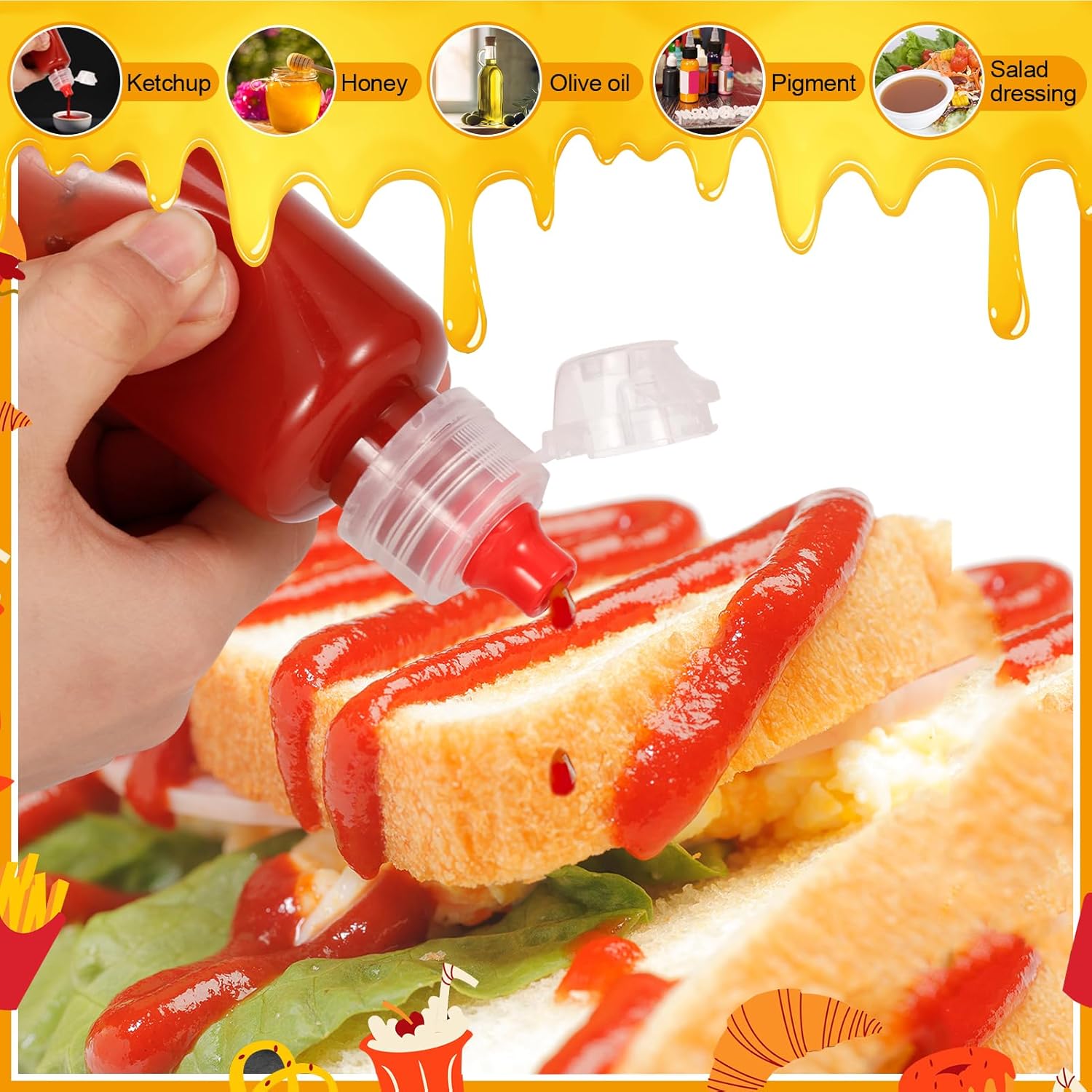 Mini Flip-Lid Squeeze Bottles - Compact Durable