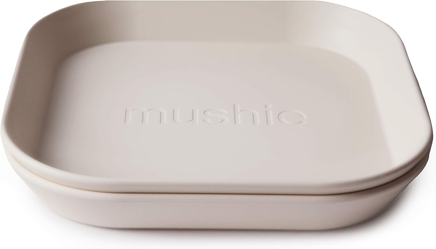 Mushie Square Dinnerware Plates for Kids Set of 2