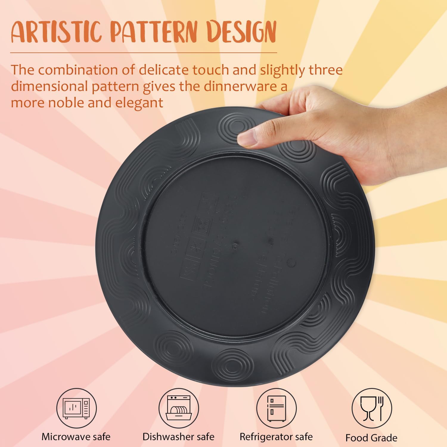 Organic Reusable Plastic Dinnerware Set with Wheat Straw