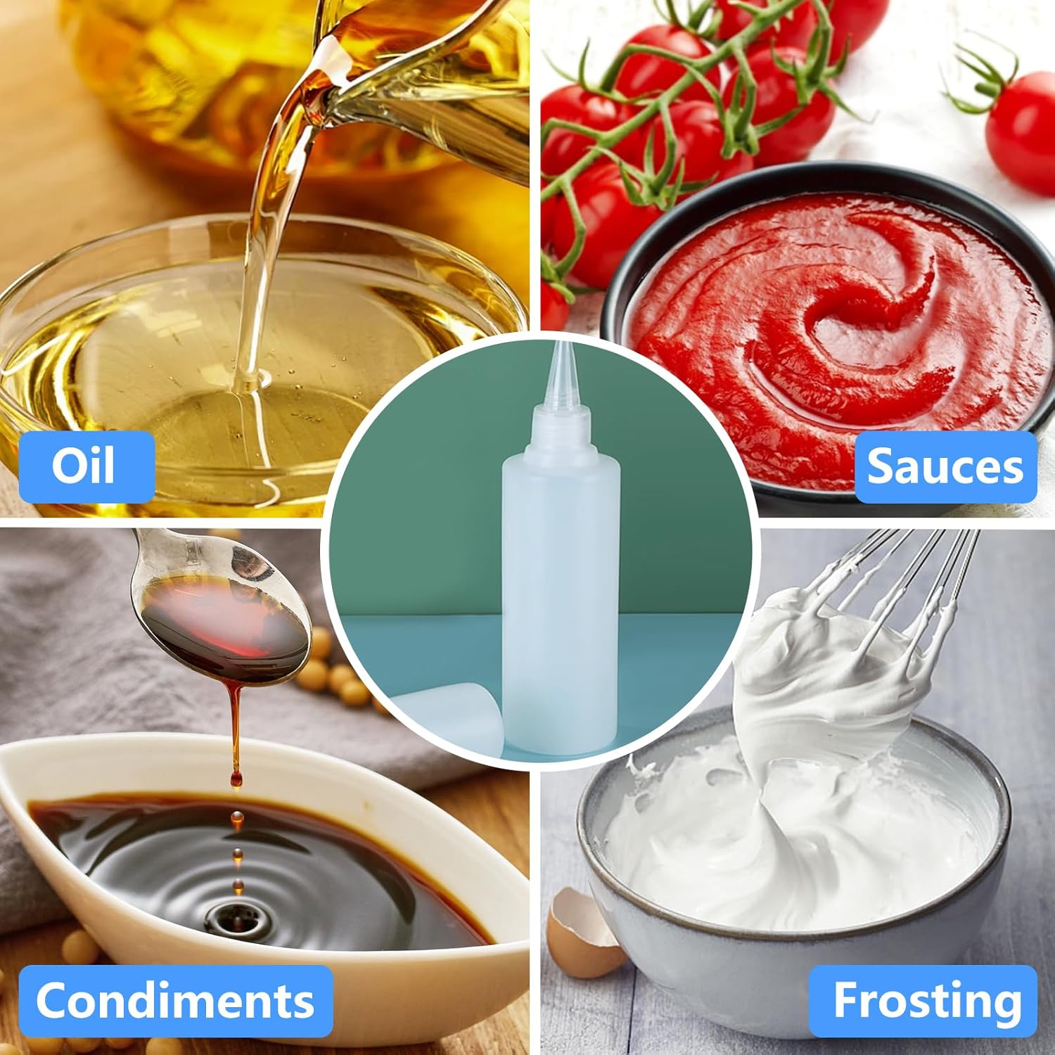 2-Pack of Eco-Friendly 10 oz Condiment Squeeze Bottles