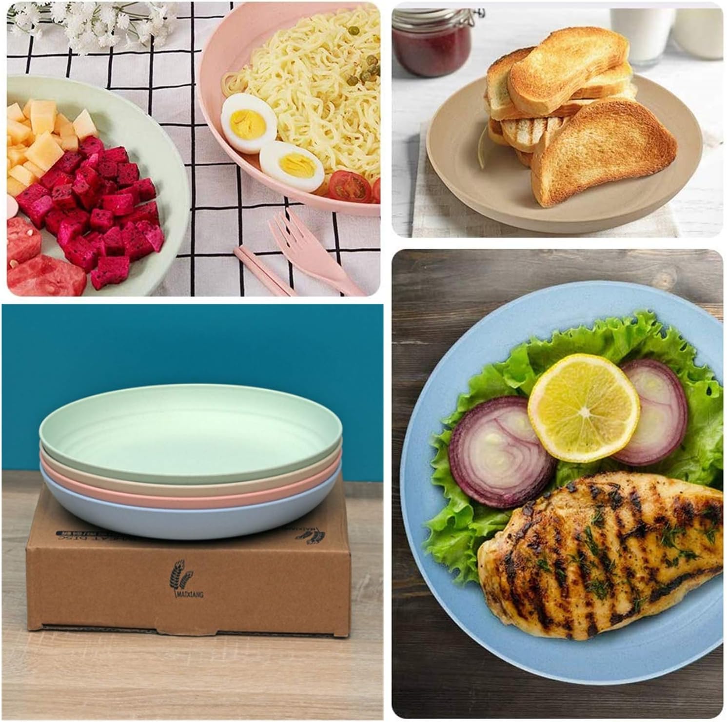 CAMBUY Lightweight Unbreakable Dinner Plates Set for Home Events