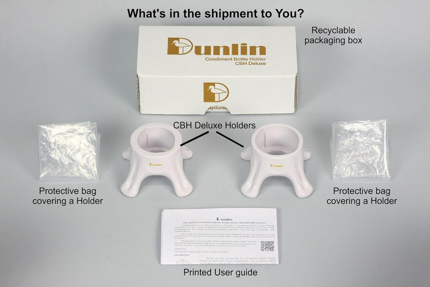 Dunlin Condiment Bottle Holder Deluxe Set - Ivory