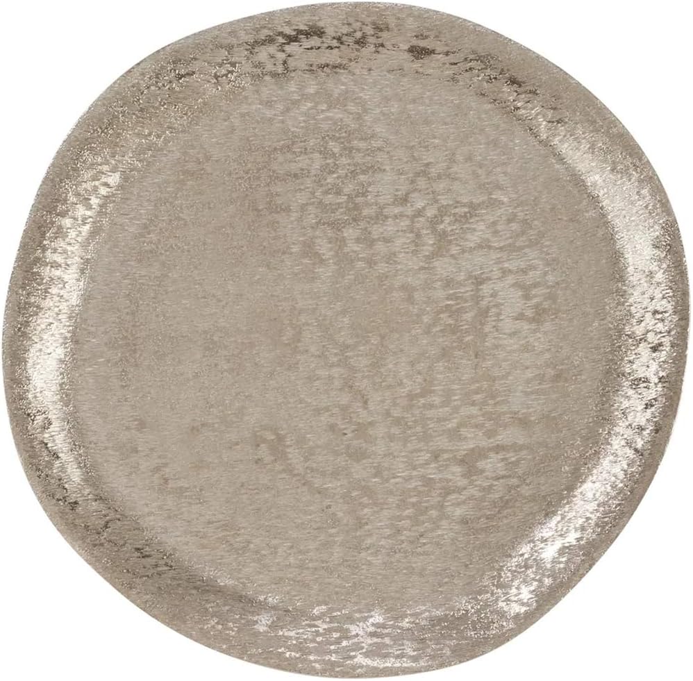 Modern Brushed Aluminum 13 Set of 4 Charger Plates Silver