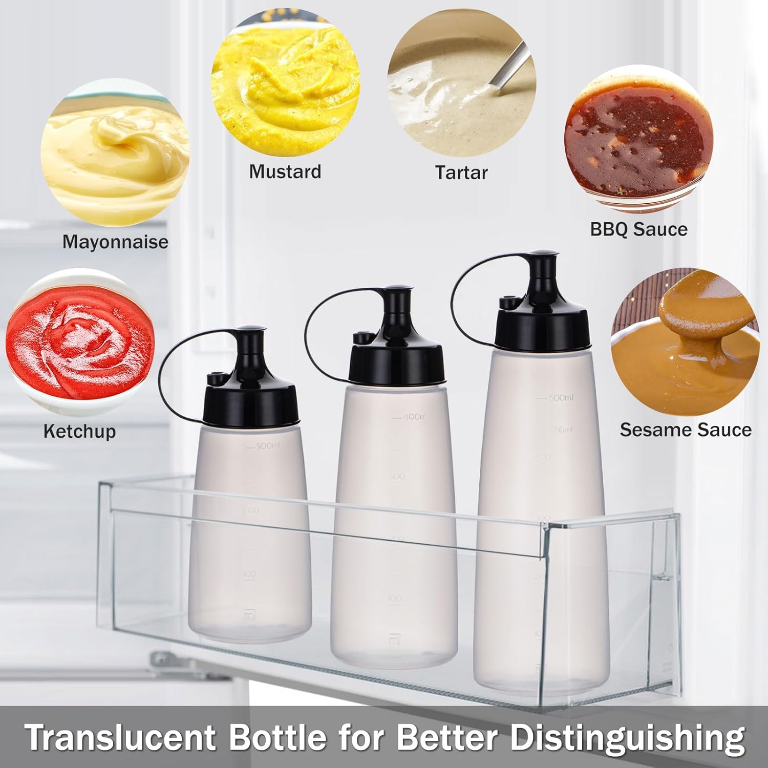 Deesoo Premium Squeeze Bottles 300ml Eco-Friendly Durable Set of 2