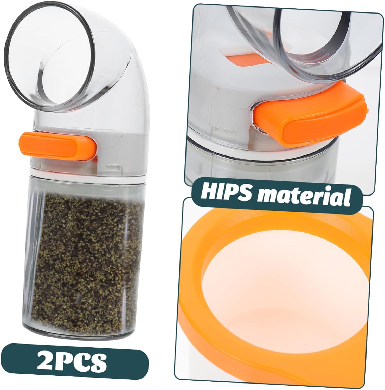 2pcs Transparent Salt Dispenser Jar with Activated Seasoning Holder 1
