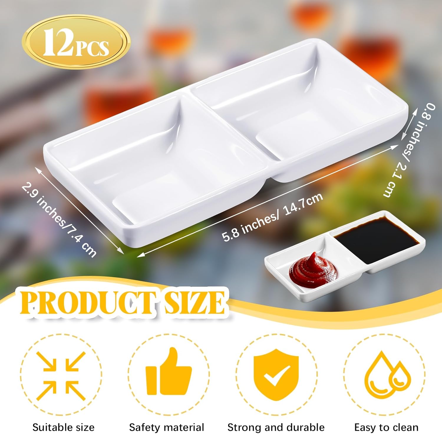 Stylish Dual Compartment Sauce Bowls for Kitchen Dining