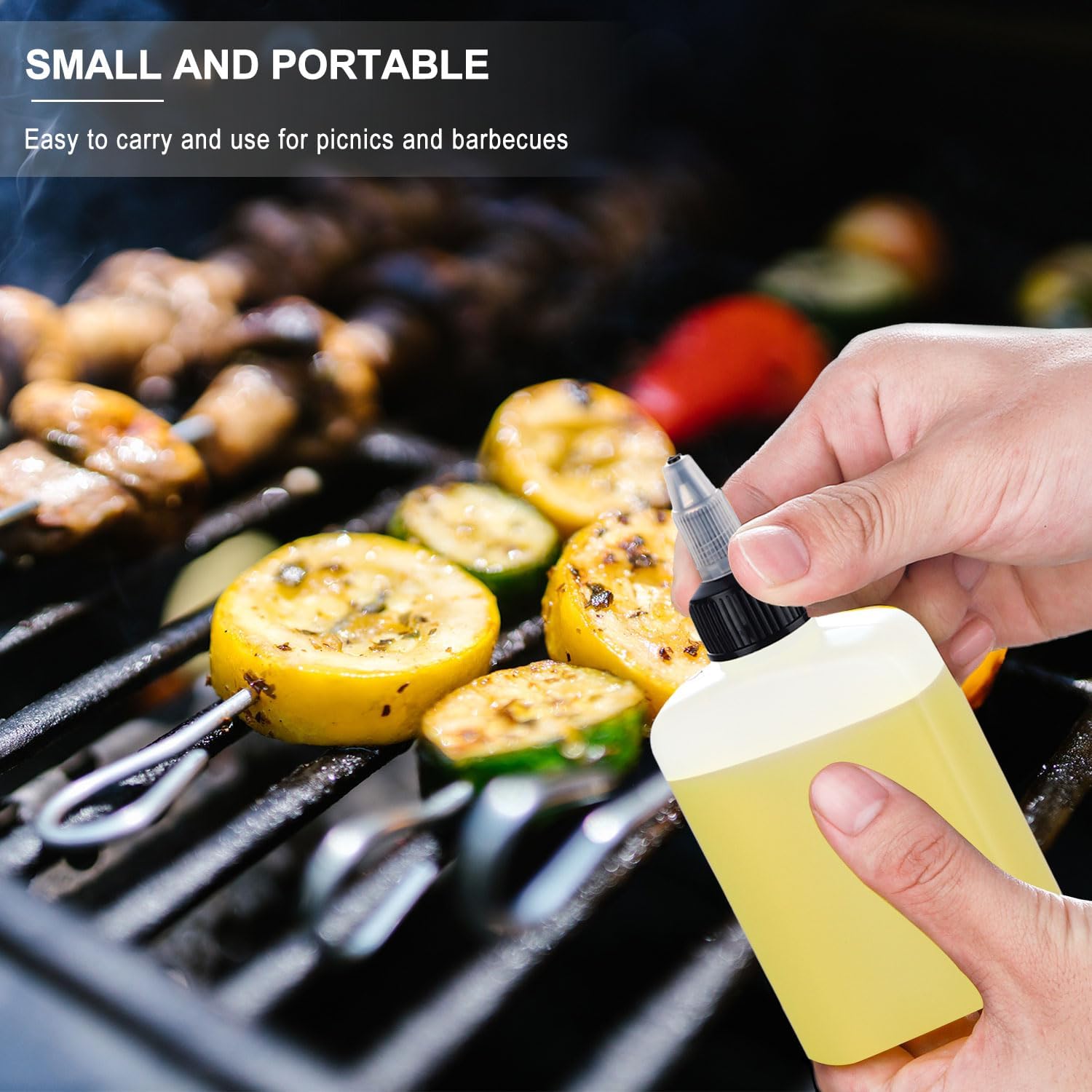 RAMFIYN 6-Pack Mini Squeeze Bottles for Camping Cooking