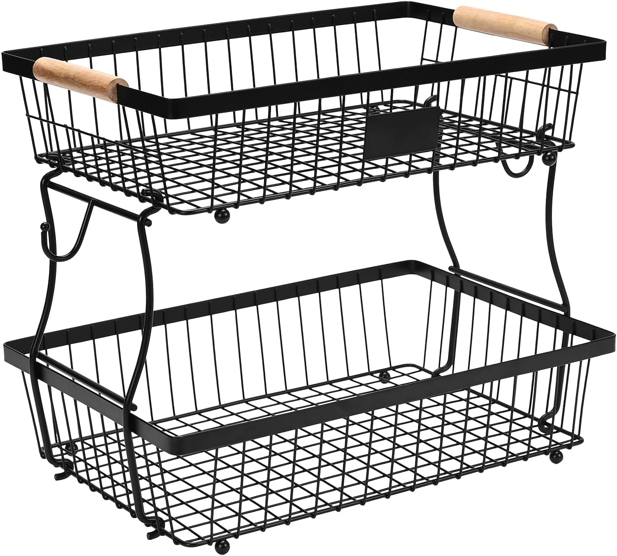 Lawhood-Mijin Fruit Basket Bowl 2 Tier Detachable with 2 Banana Hangers
