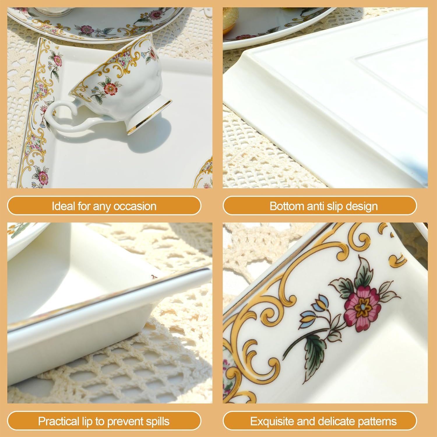 Luxury Bone China Elegant 14 Serving Tray