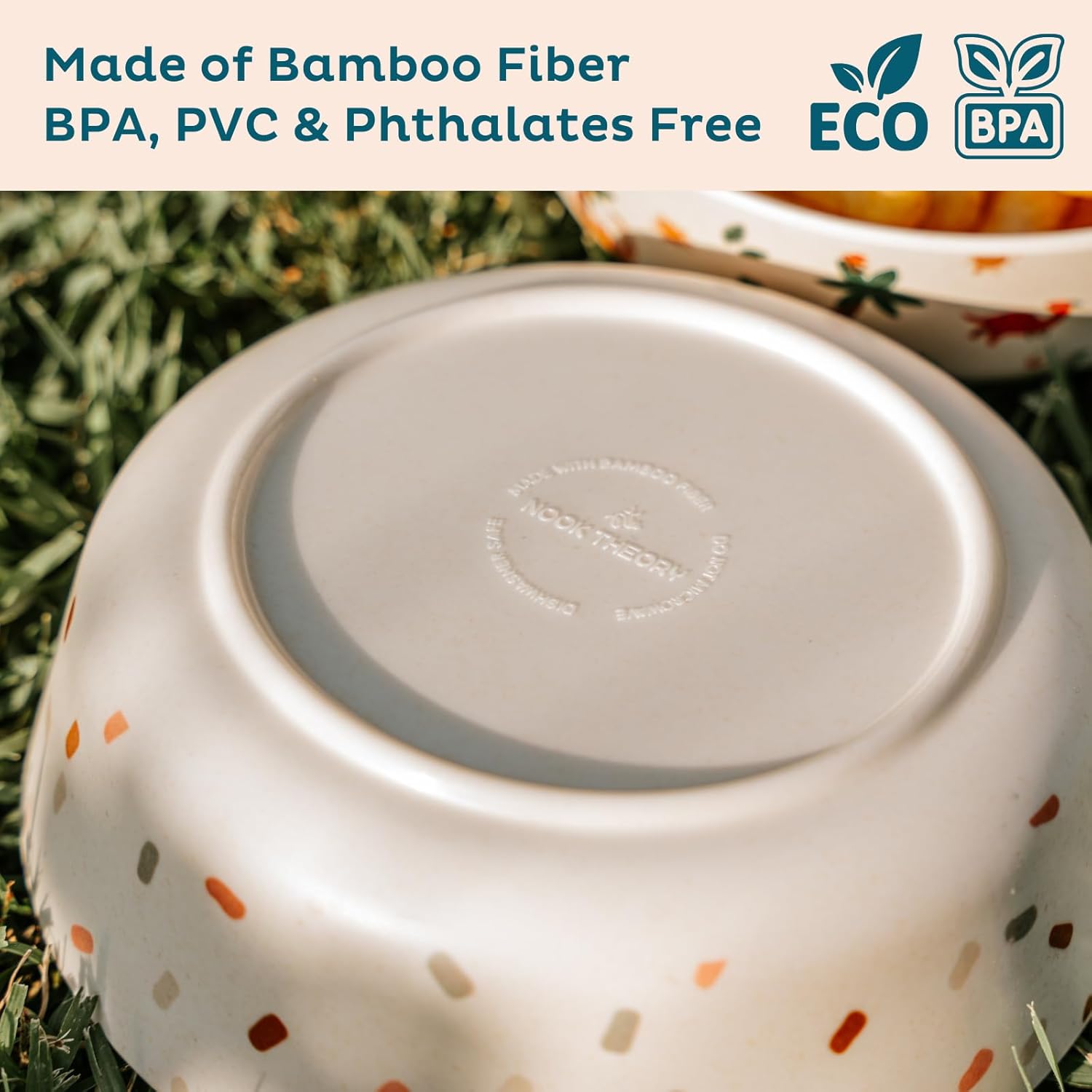 4-Piece Shatterproof Bamboo Bowls for Kids