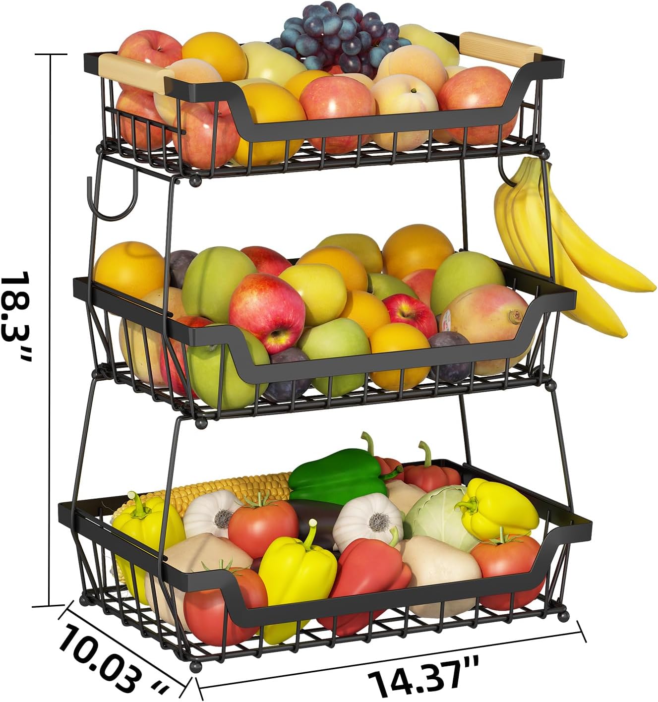 Gillas 3-Tier Countertop Fruit Basket