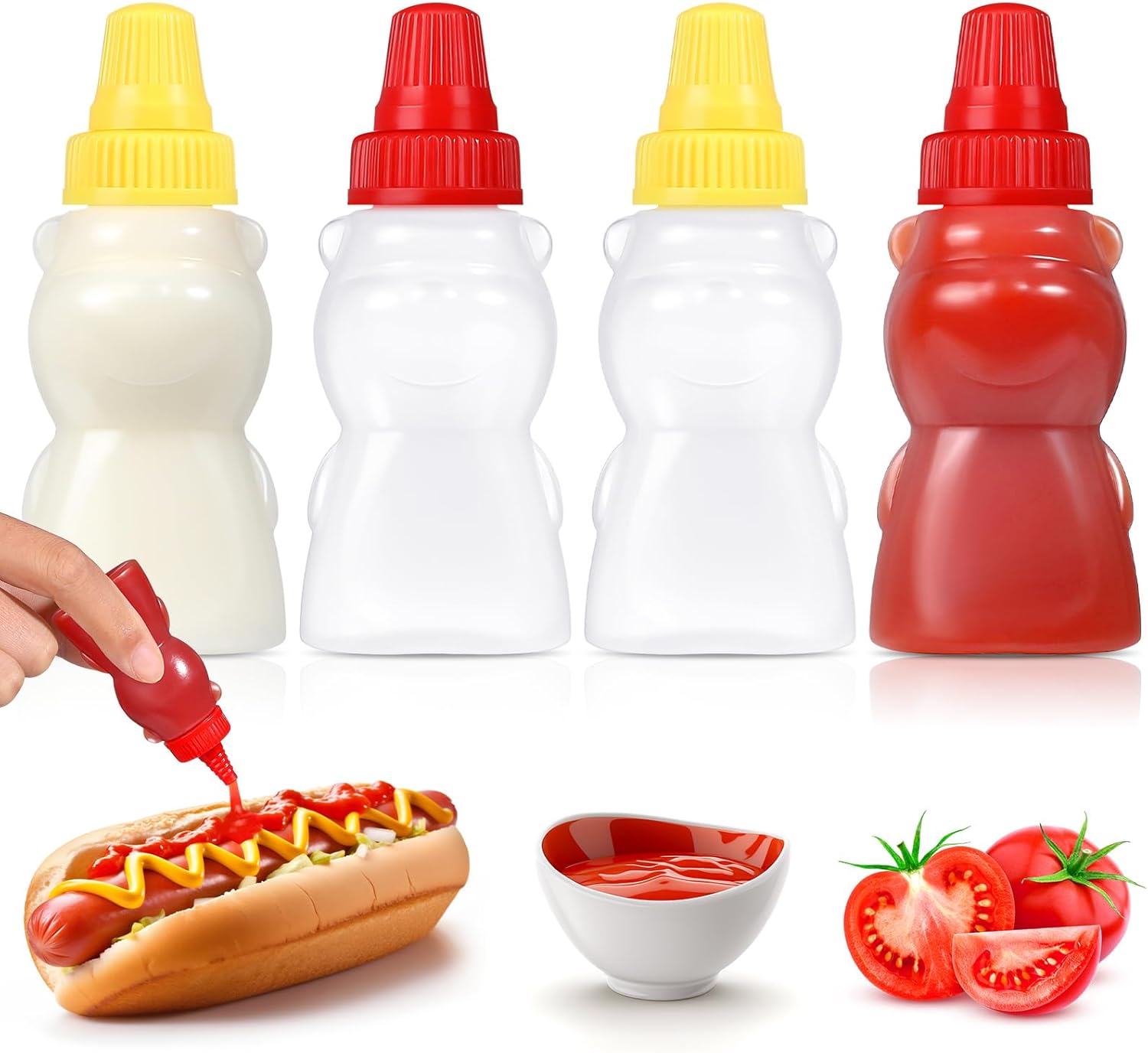 4-Piece Bear-Shaped Condiment Bottles