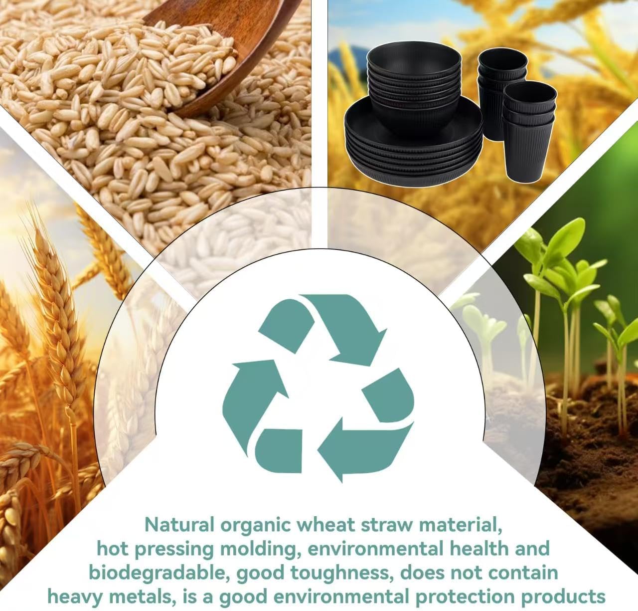 42-Piece Eco-Friendly Dinnerware Set