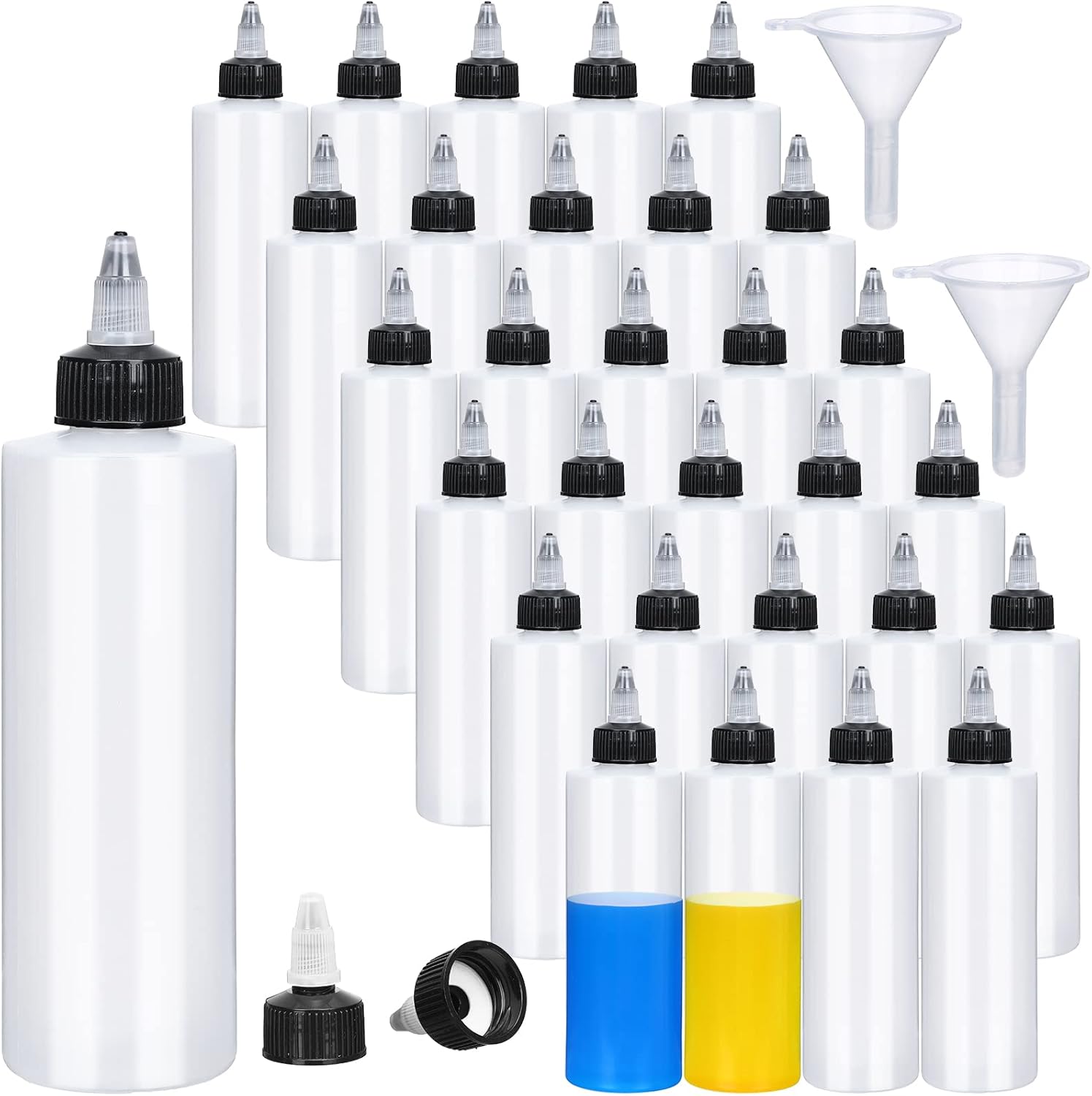 Honeydak 30 Pack Condiment Squeeze Bottles for Liquid Transfer