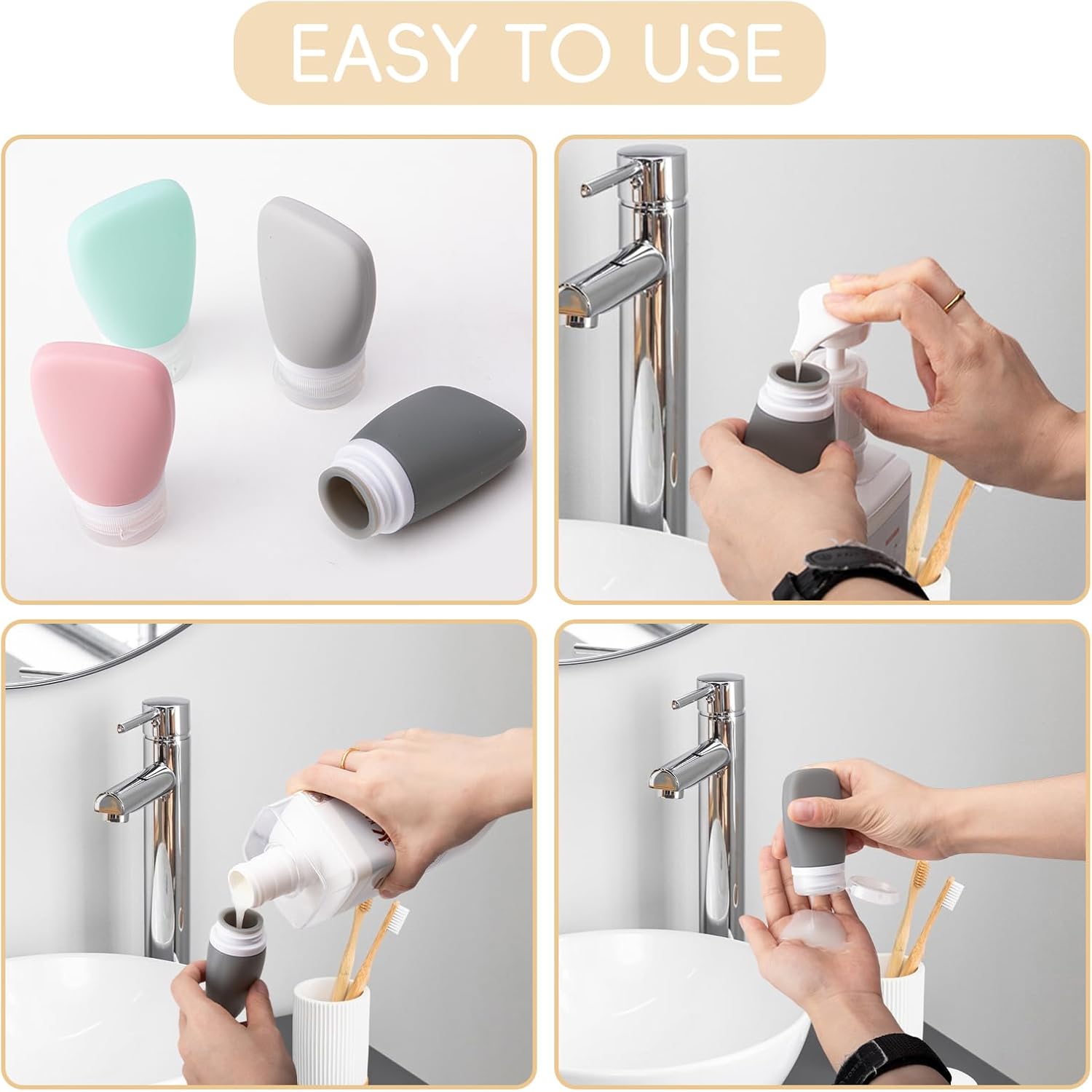 4-Piece Squeeze Salad Dressing Bottles Set
