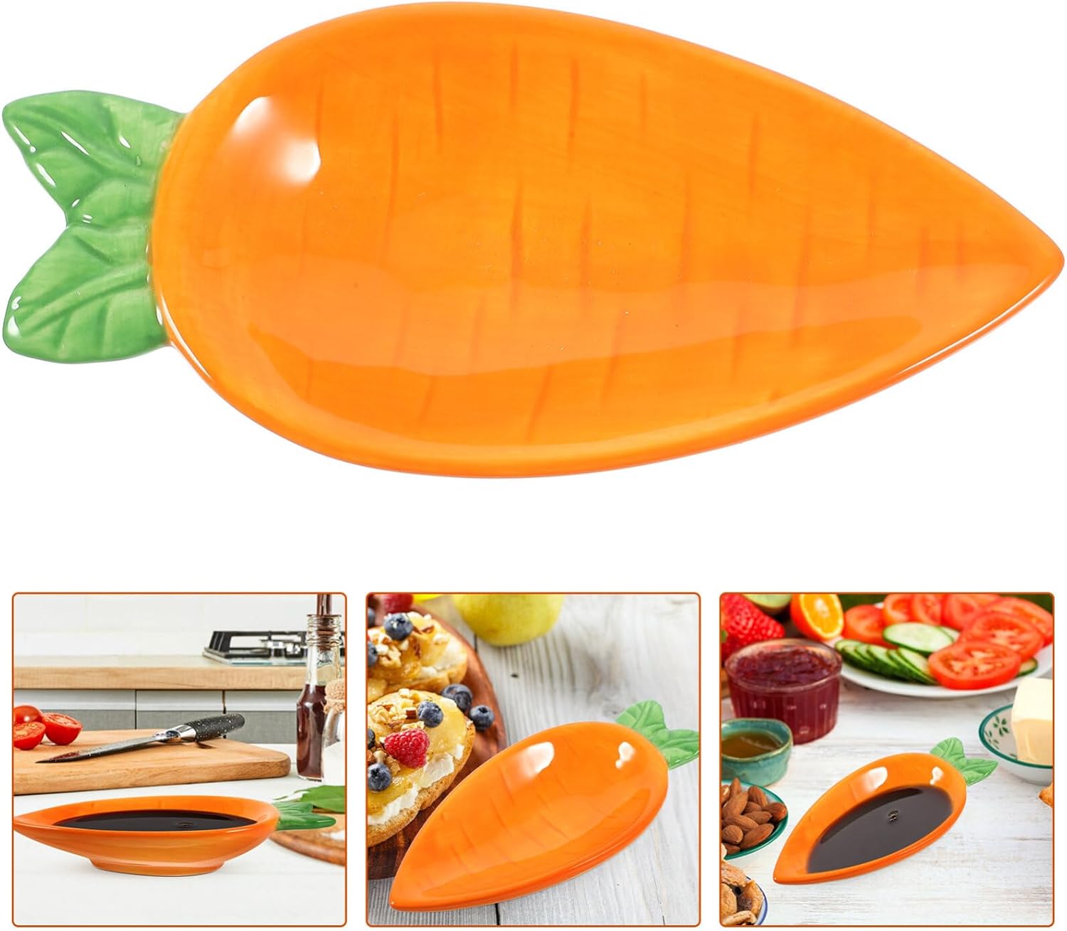 Carrot-Shaped Porcelain Serving Bowls Set for Snacks Dips