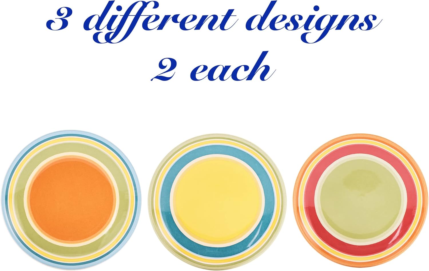 Bico Tunisian 6-inch Ceramic Plain Appetizer Plate Set of 6