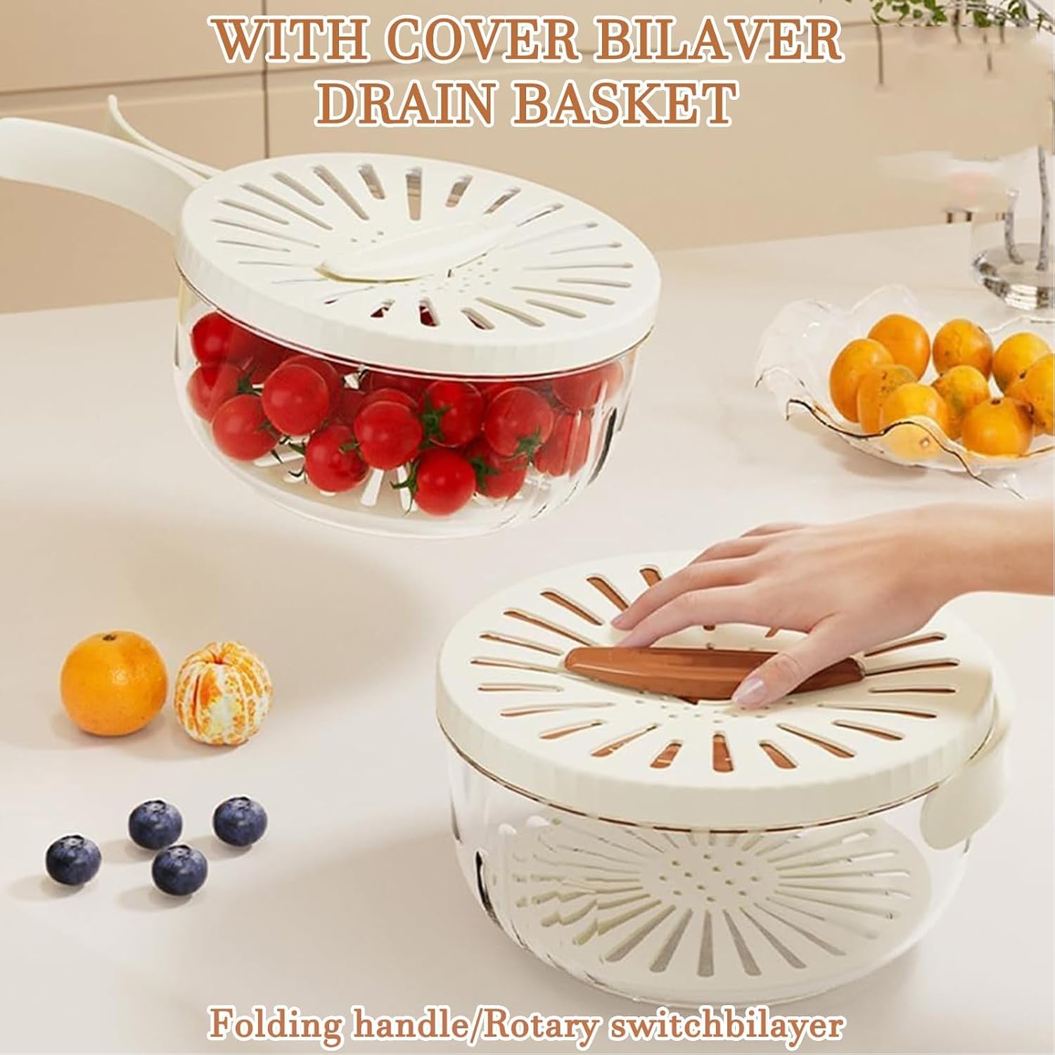 AYNEFY Fruit Washing Basket - Durable Mesh Design