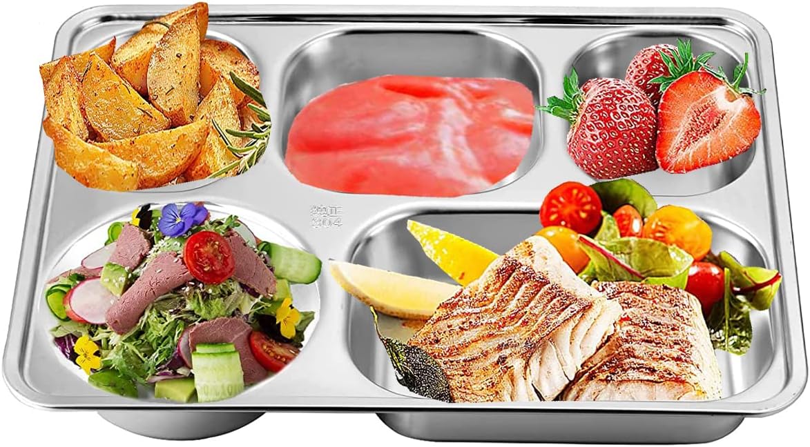 Stainless Steel Divided Plate Set for Camping Entertaining