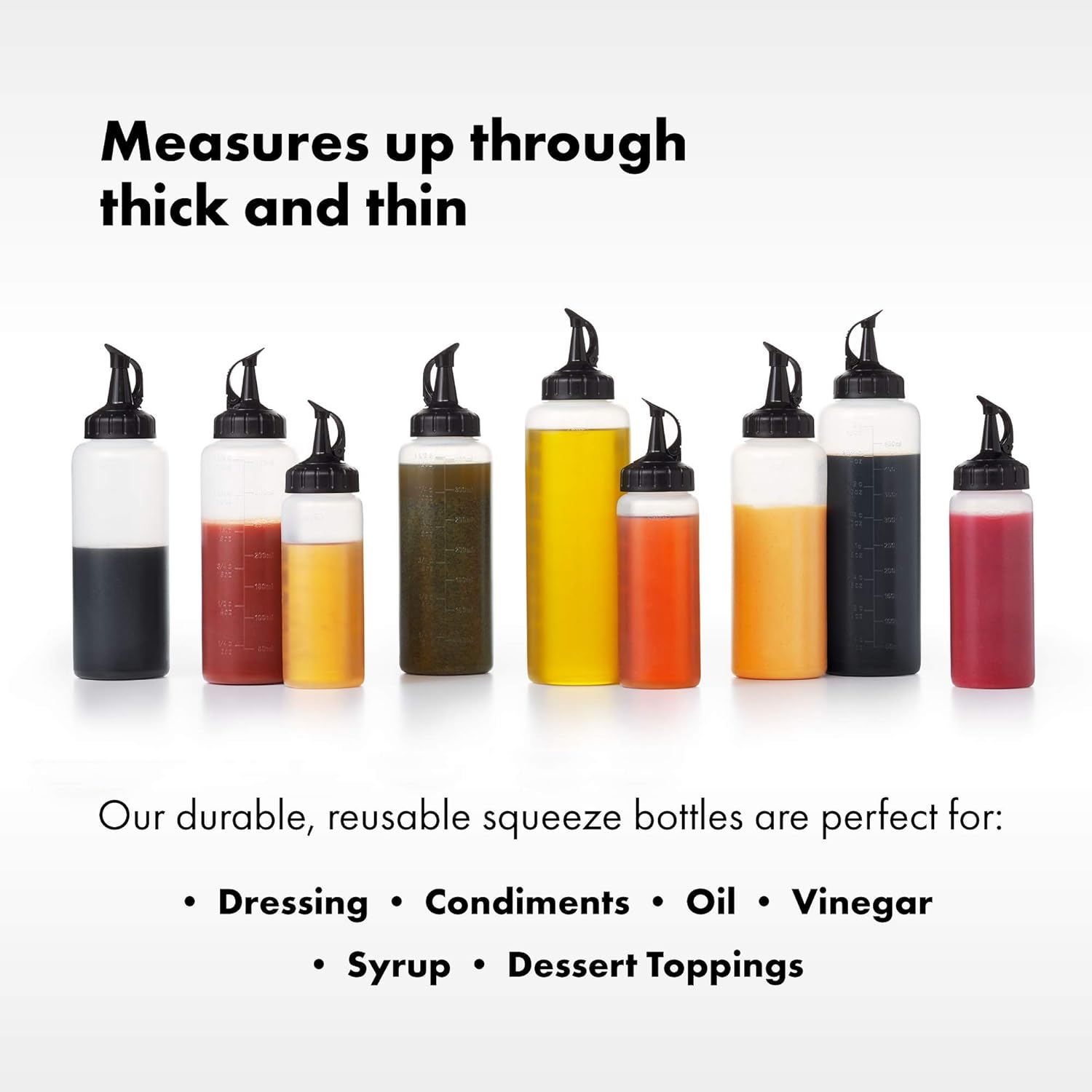 OXO Chefs Condiment Squeeze Bottles Pack of 3 Large 16 oz