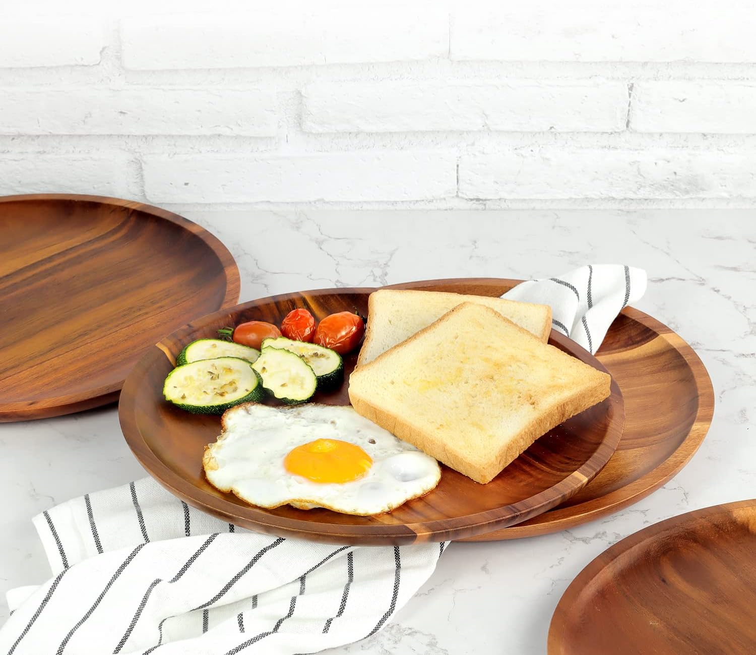 Handcrafted Acacia Wooden Plates for Dishes Entertaining