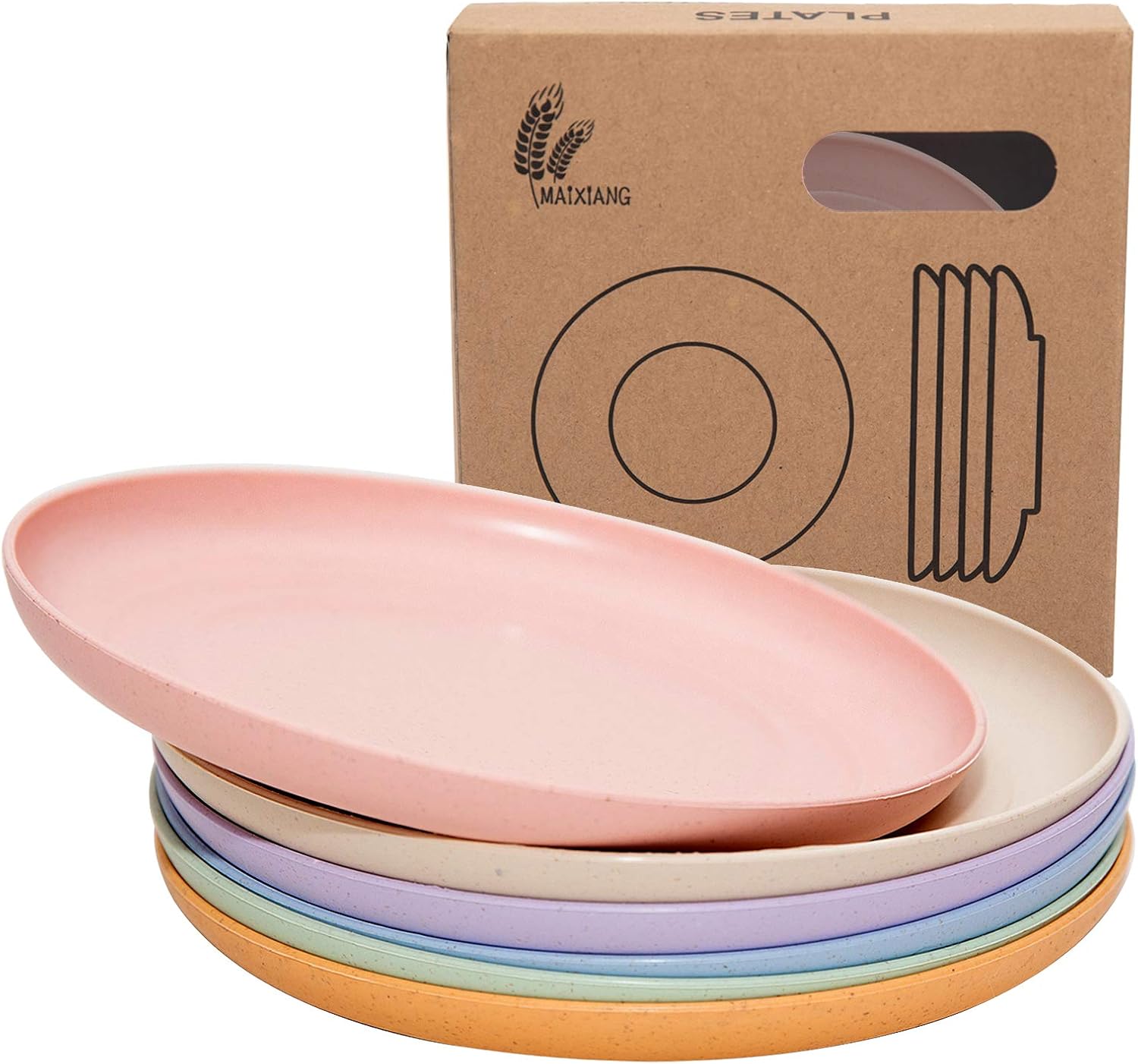 6-Pack Lightweight Wheat Straw Plates
