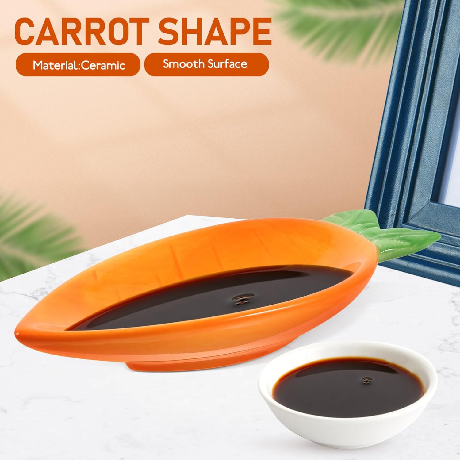 Carrot-Shaped Porcelain Serving Bowls Set for Snacks Dips