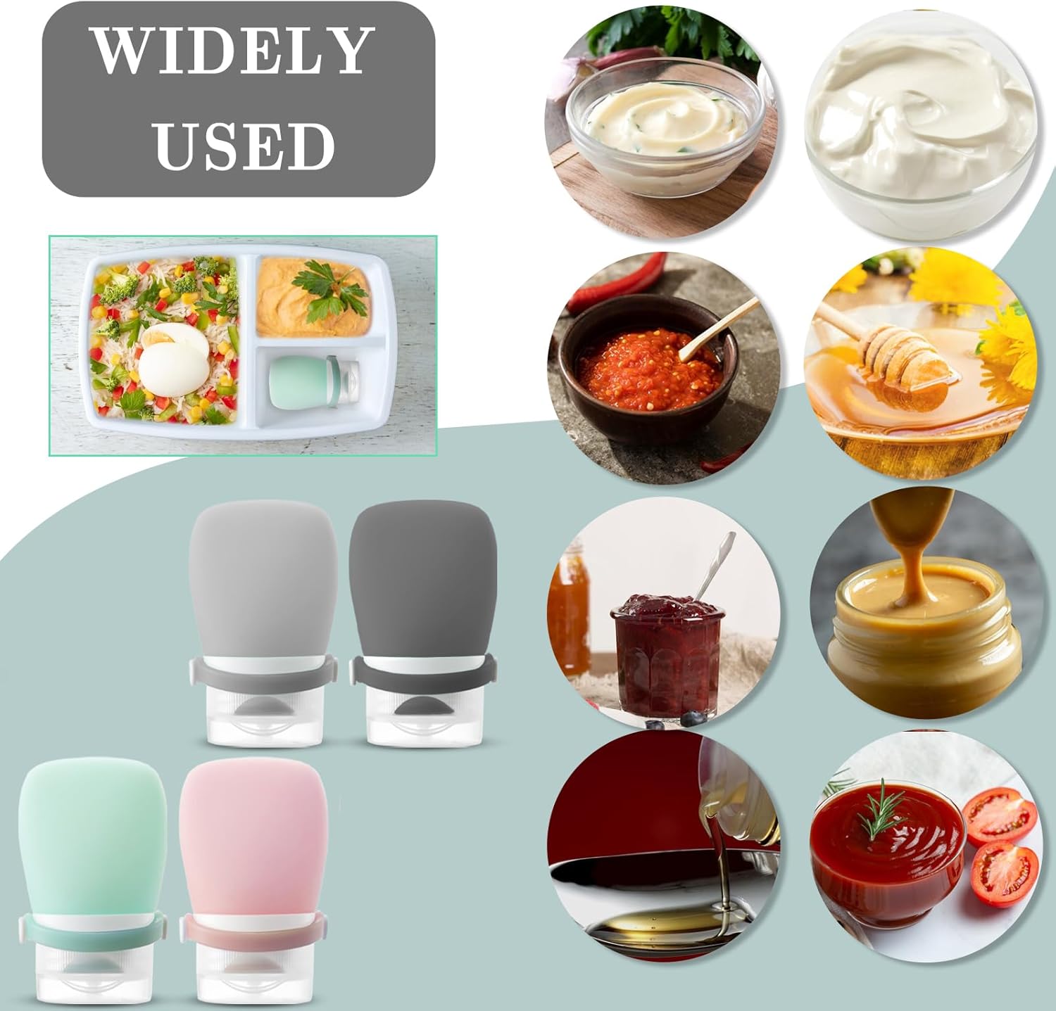 Machine Sealed Squeeze Salad Dressing Bottle Set