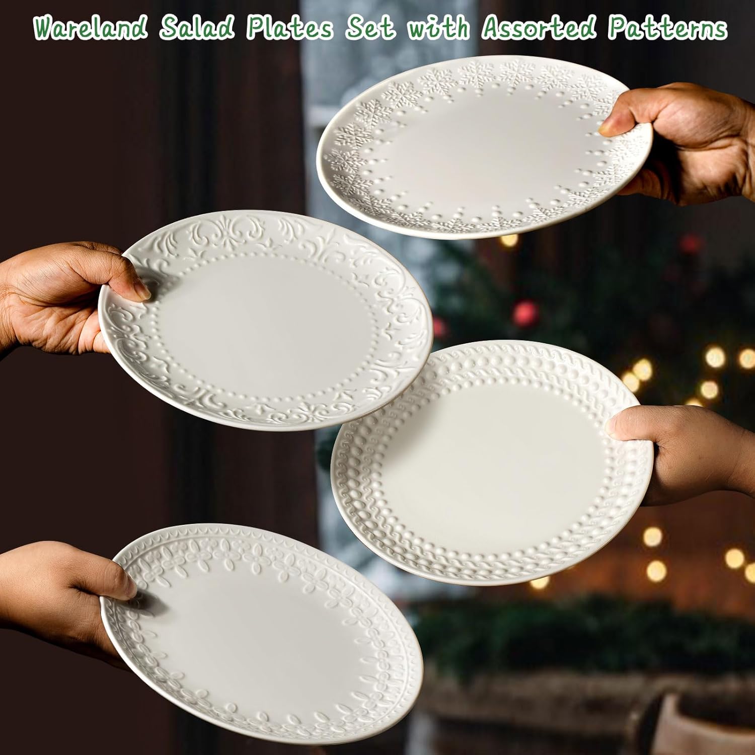Elegant White Ceramic Salad Plates