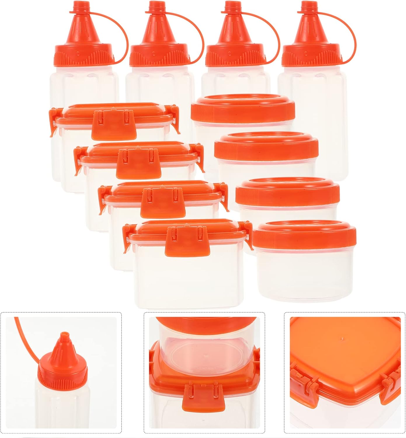 Hemoton 1 Set Serve Snacks Dips Condiment Bowls with Sealed Lids