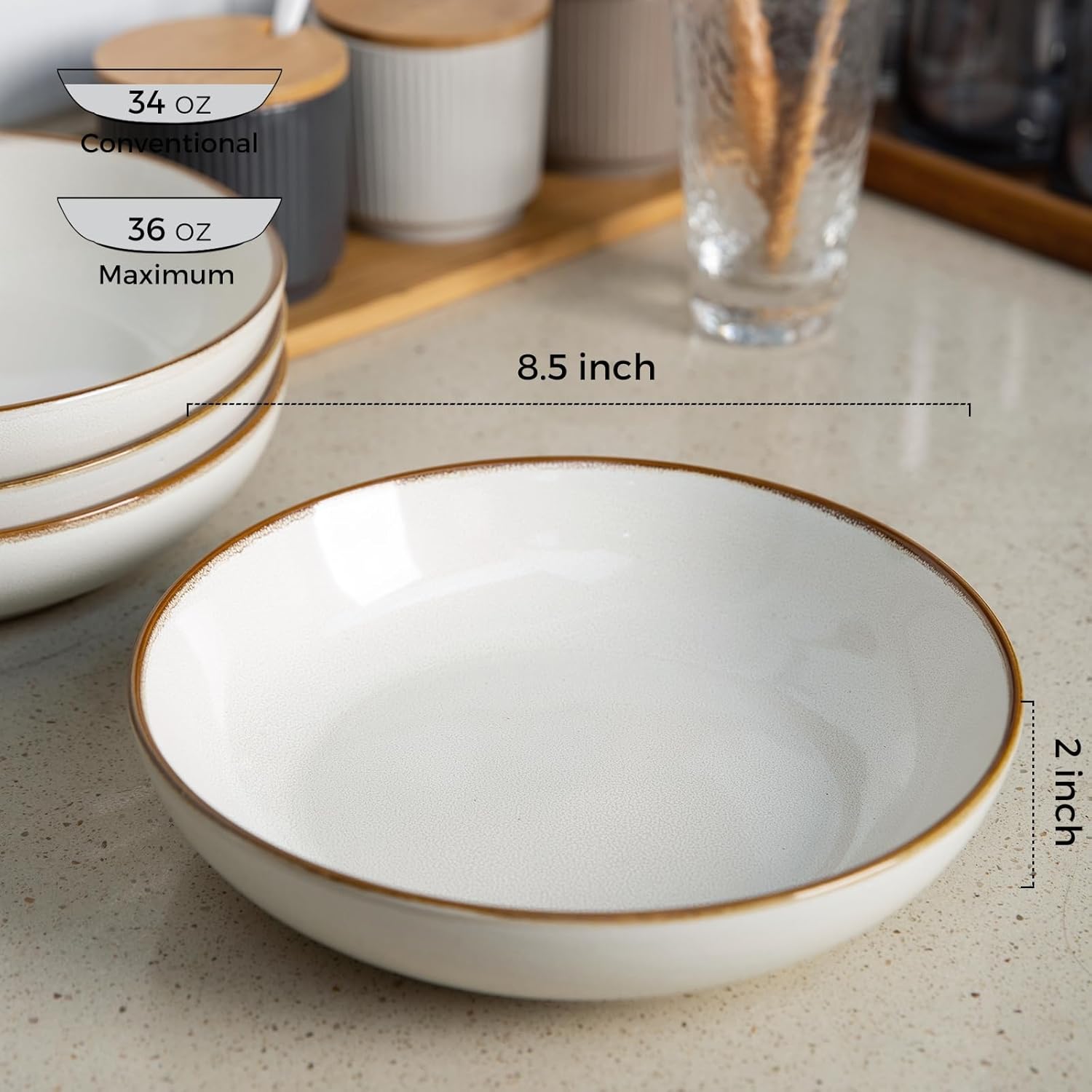 Sturdy Durable 85 Ceramic Pasta Bowls for Kitchen Use