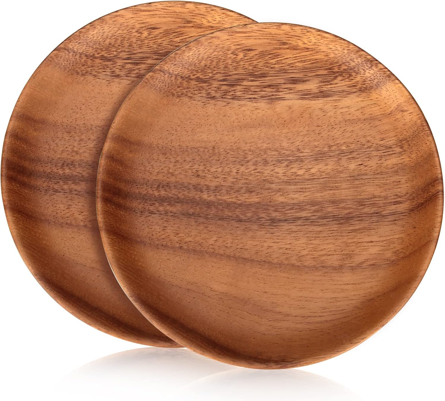 Two Small Wooden Dessert Plates for Acacia Wood Snacks