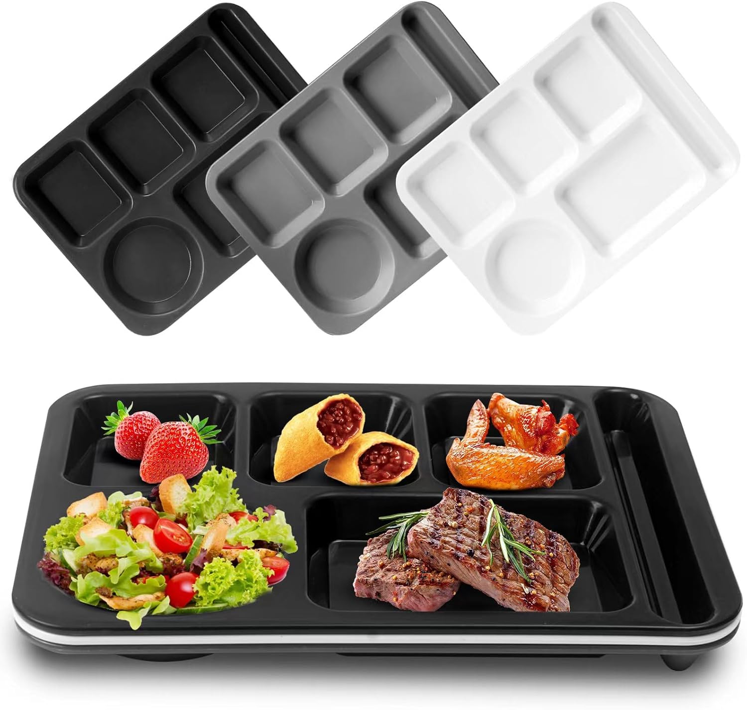 DYB DONGYONGBAO 14 Inch Large Divided Plates Set 3PCS