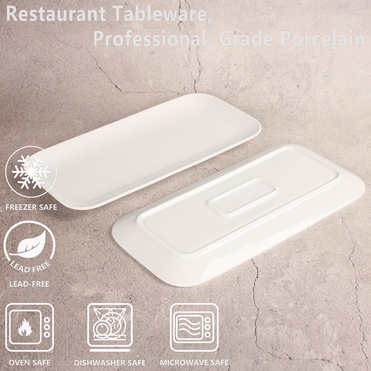 Serving Platters Set of 4 Microwave Oven Dishwasher Safe White 124 Inch
