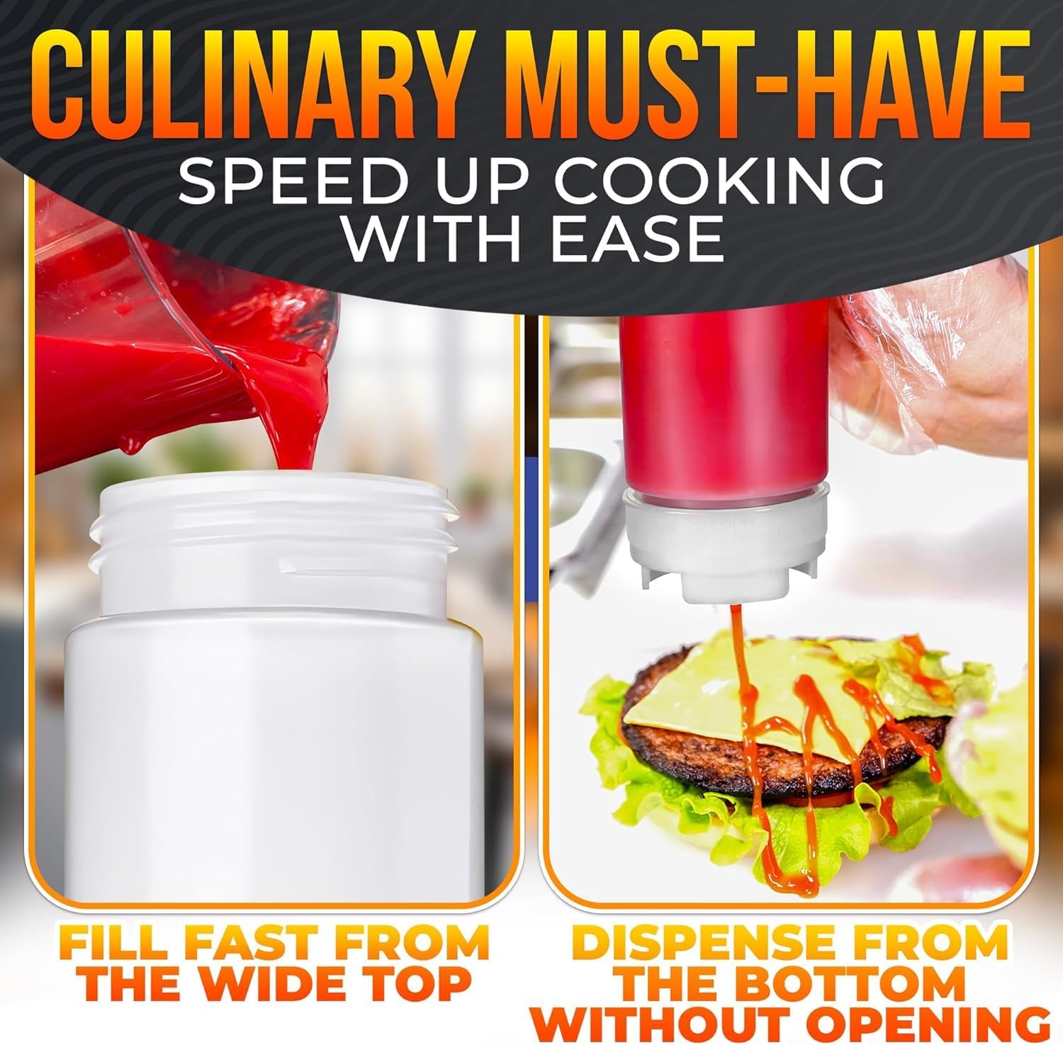 Sturdy convenient condiment bottles for all your sauce needs
