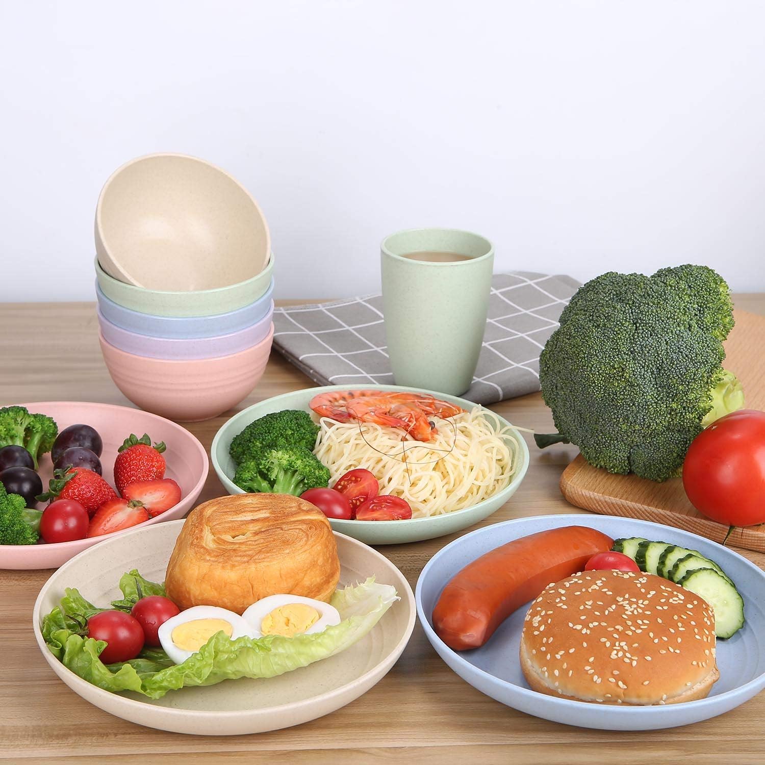 LuckyZone Unbreakable 78in Reusable Dinner Plates Eco-Friendly DishwasherMicrowave Safe