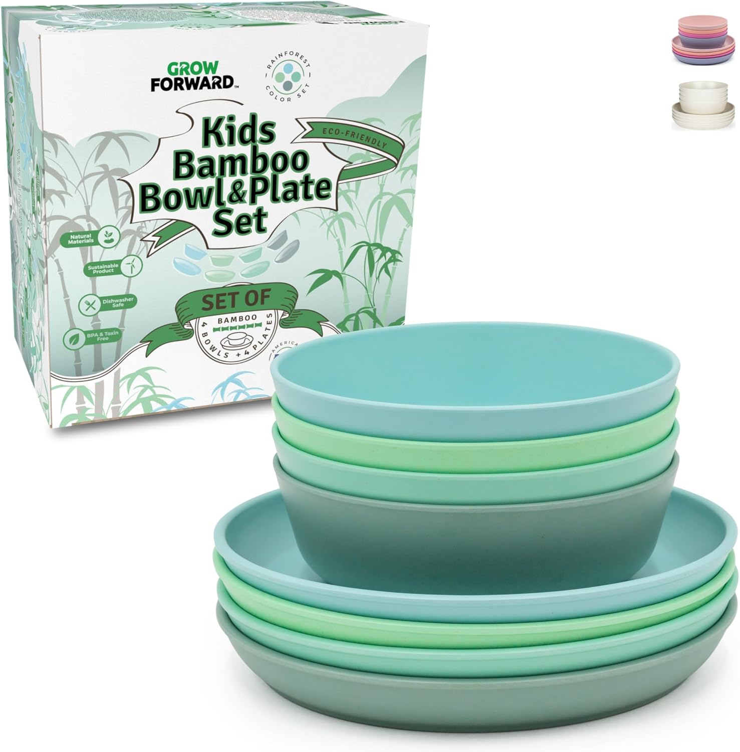 Bamboo Kids Plates Bowls Set