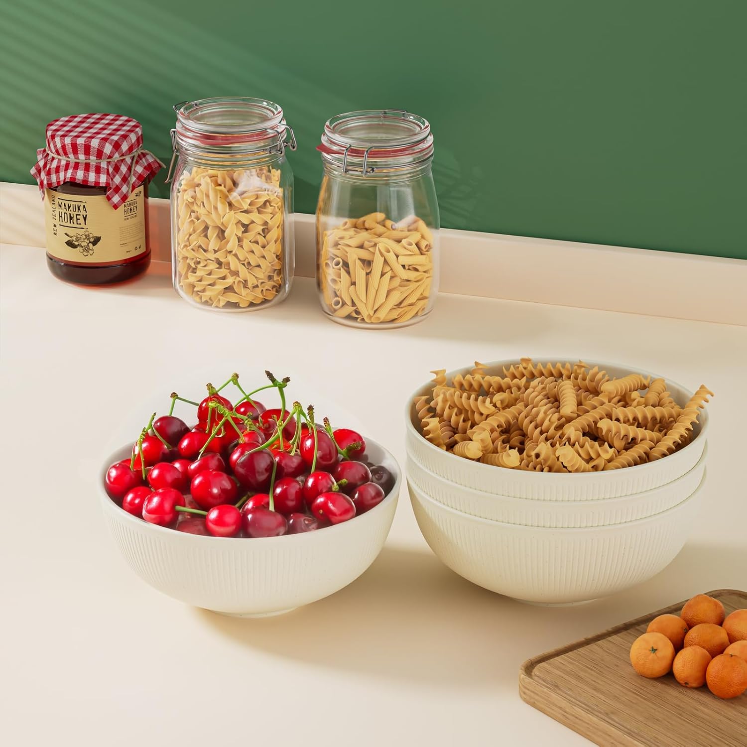 Premium 18PCS Wheat Straw Dinnerware Set Unbreakable MicrowaveDishwasher Safe 100 BPA-Free
