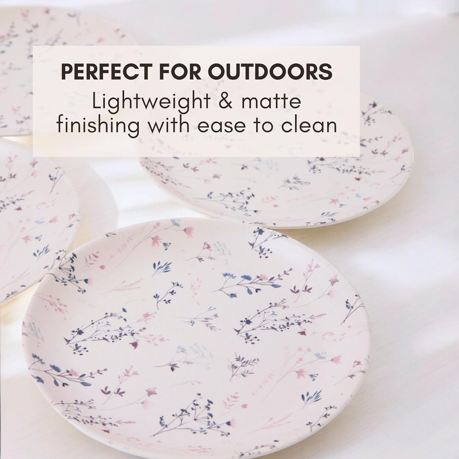 Eco-Friendly Bamboo Dinner Plates 8 BPA-Free for Family Use