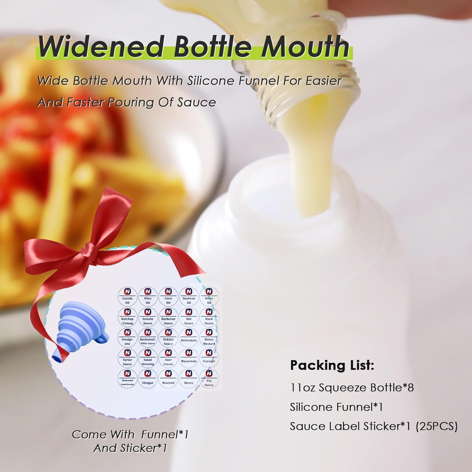 Nacxbwer Durable Squeeze Bottles 8-Piece Set