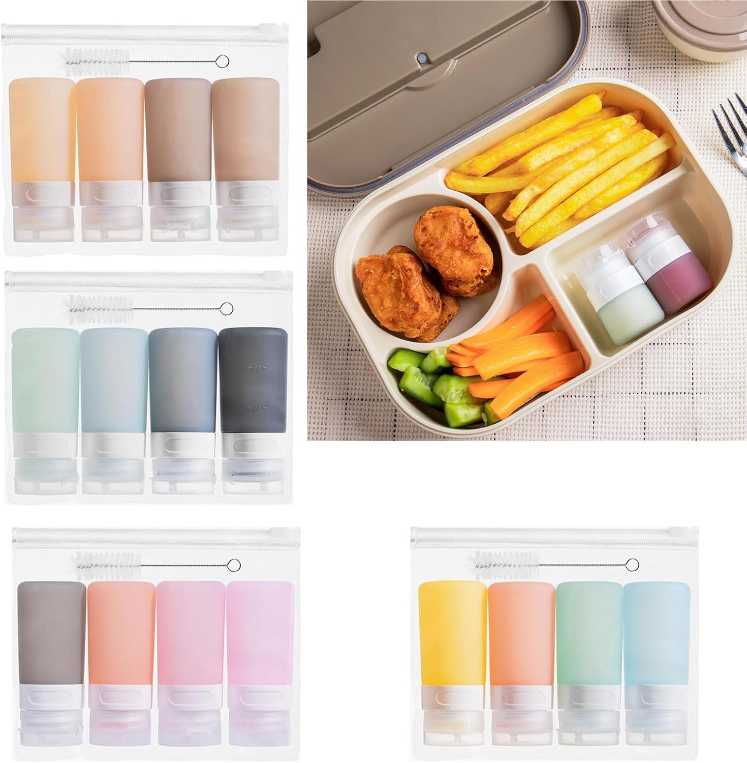 Durable Leakproof Lunch Box Condiment Squeeze Bottles