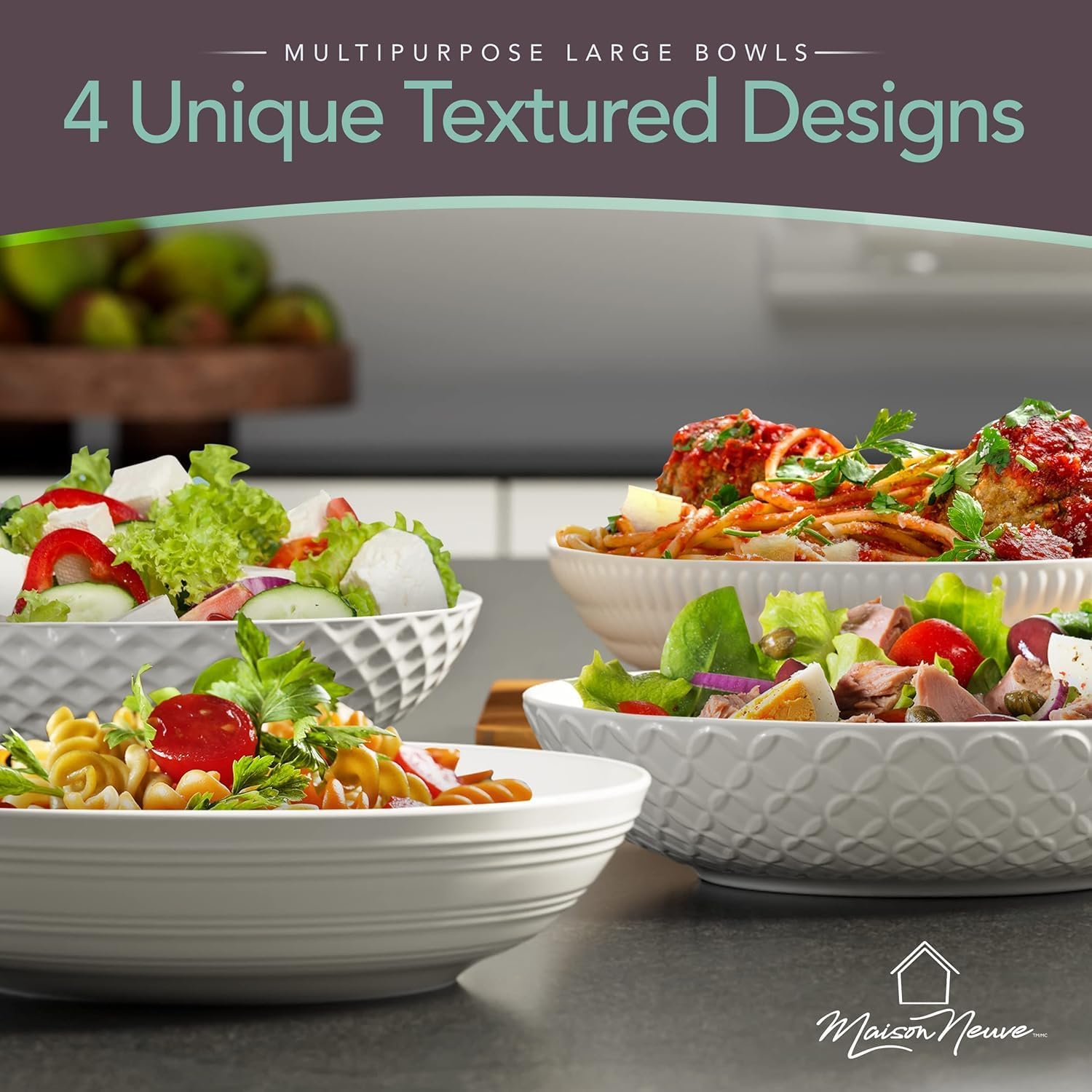Elegant 4-Piece Porcelain Bowl Set for Durable Stylish dining