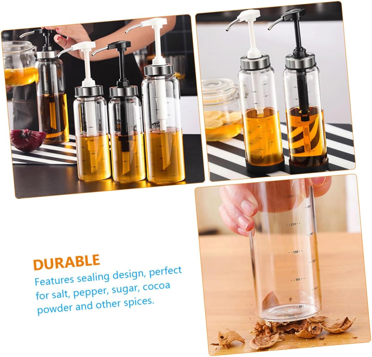 Perfect for Honey Syrups Salad Dressings - 500ml Glass Metal Dispenser Initiatives