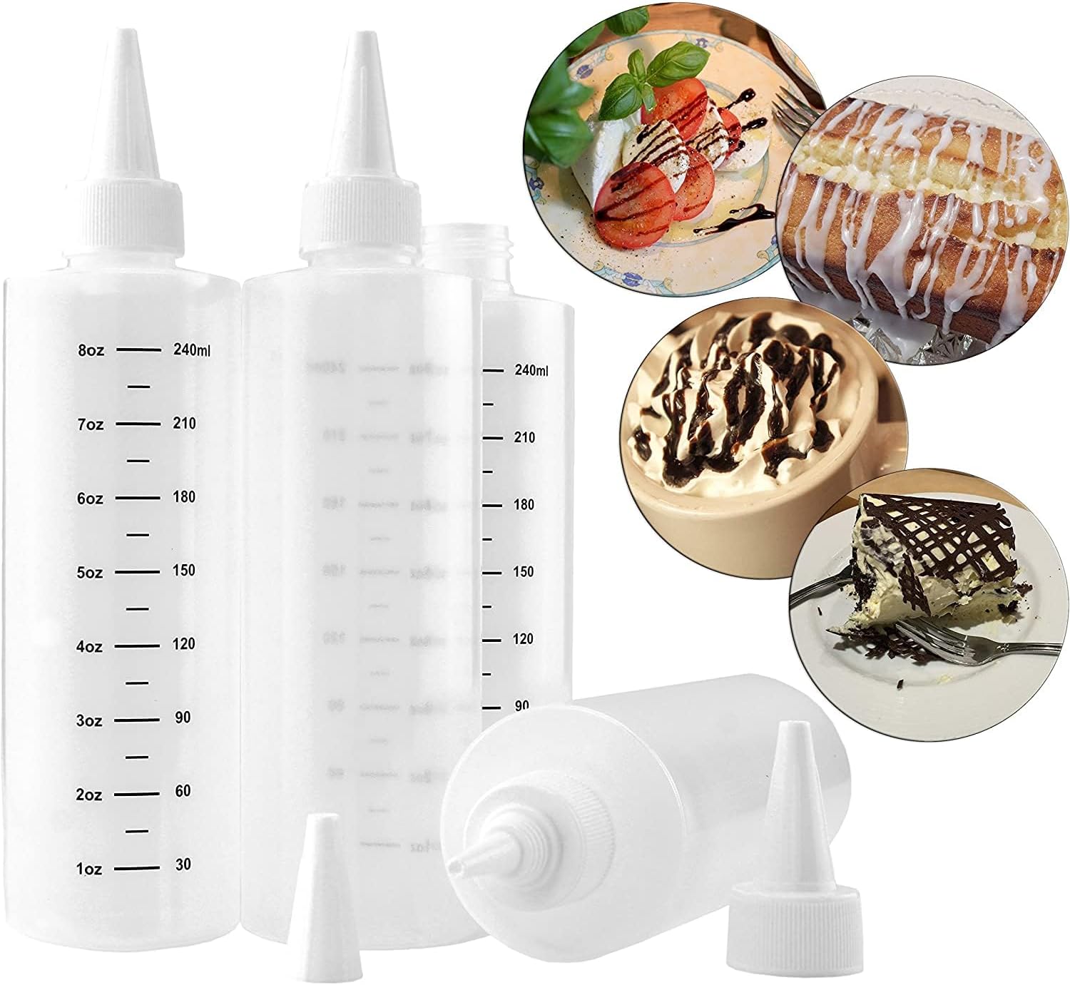 Cornucopia 8-Piece Graduated Measurement Squeeze Bottles