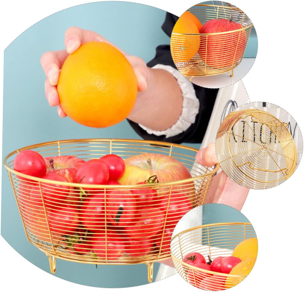 OKUMEYR Durable Stainless Steel Fruit and Vegetable Basket