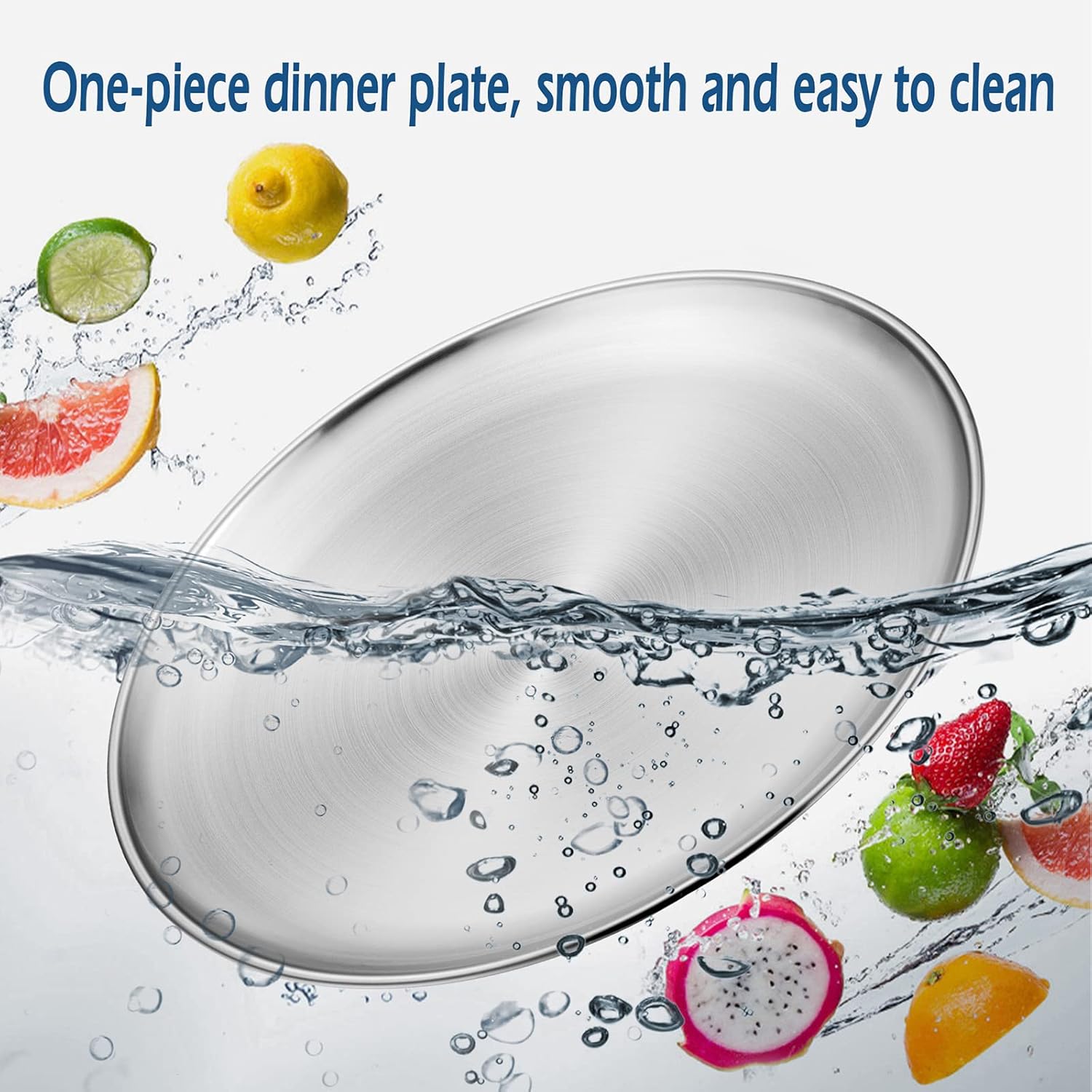 HaWare 4-Piece 188 stainless steel plates for kids