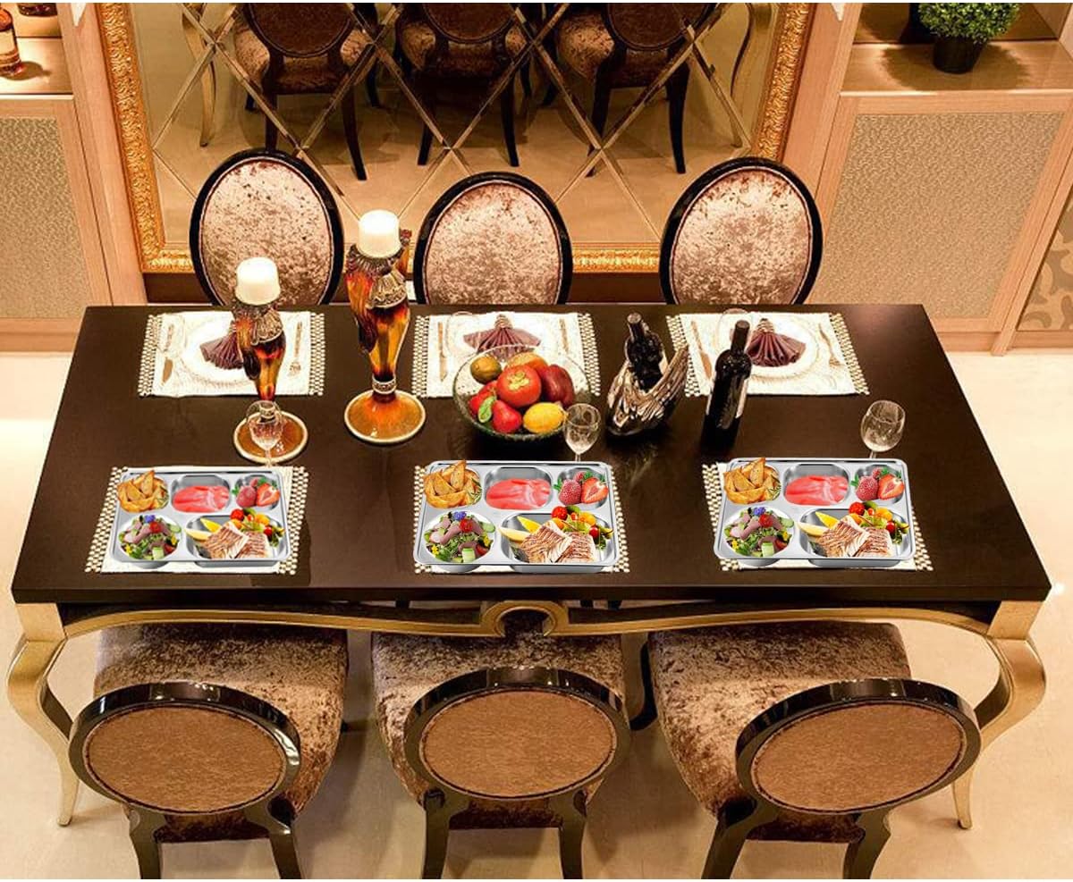 Stainless Steel Divided Plate Set for Camping Entertaining