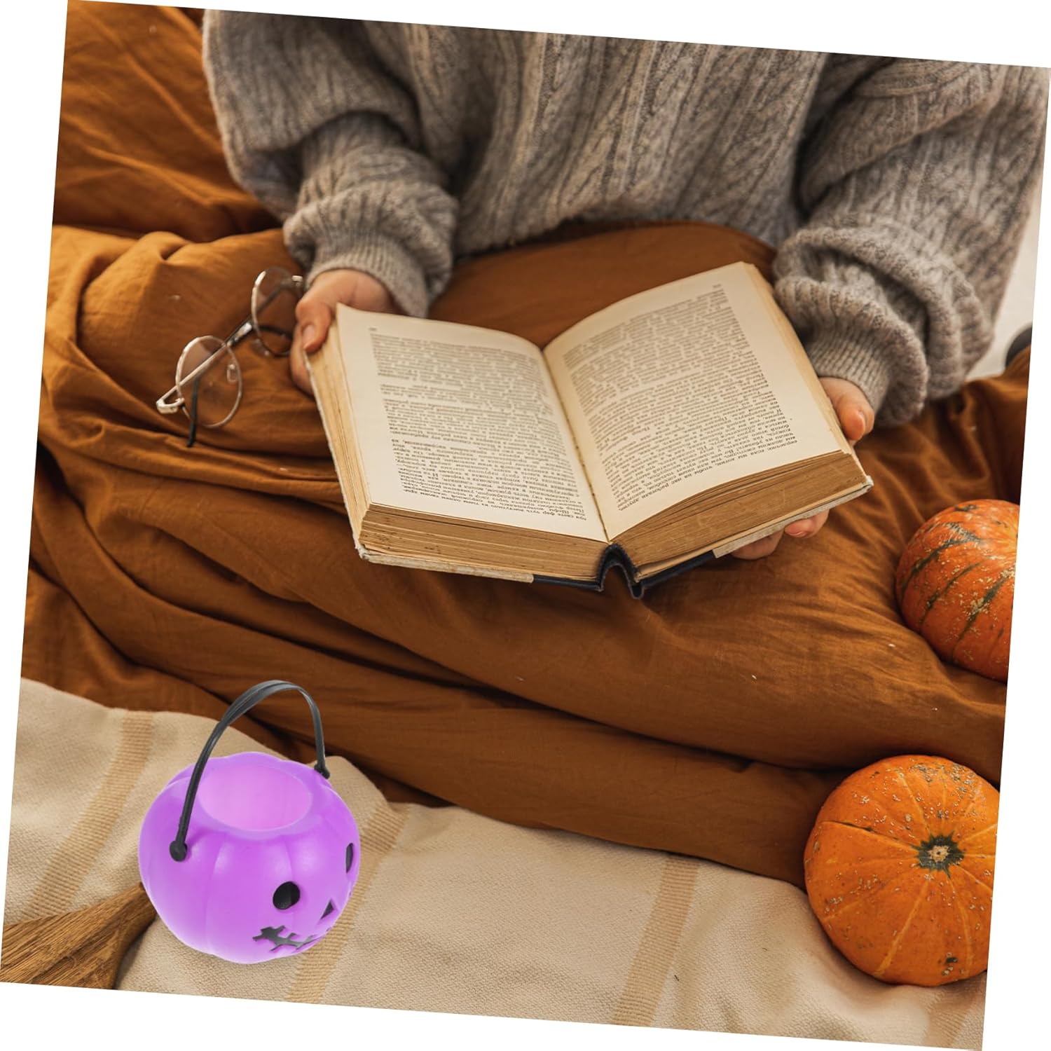 Halloween 3-Piece Candy Holder Set - Mini Bucket Cauldron Pumpkin Design